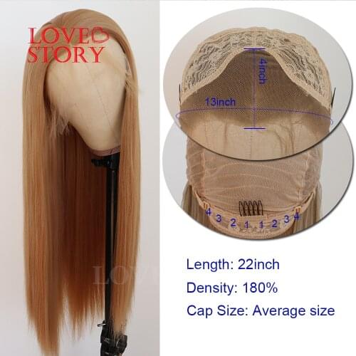 Lovestory Silky Straight Synthetic Lace Front Wig Heat Resistant Fiber Synthetic Hair Lace Wigs With Babyhair