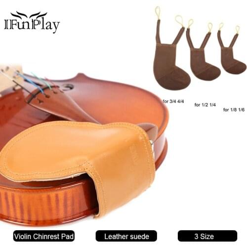 3/4 4/4 Violin Chinrest Shoulder Rest 1/4 1/2 Violin Neck Pale Cocoon Chin Rest Pad Andean Style Melon Leather Brown