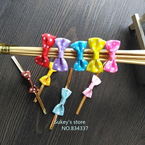 40pcs/lot 10colors Bowknot dot pattern Sealing wire bakery packing sealing bread cake decoration Wire Twist Tie