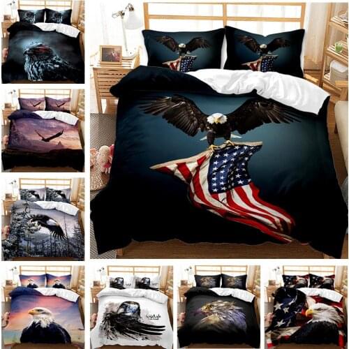 3D Luxury Bedding Set Customization/king/Europe/America Duvet Cover Duvet Cover/Blanket Cover Bed Cover Animal Eagle Pattern