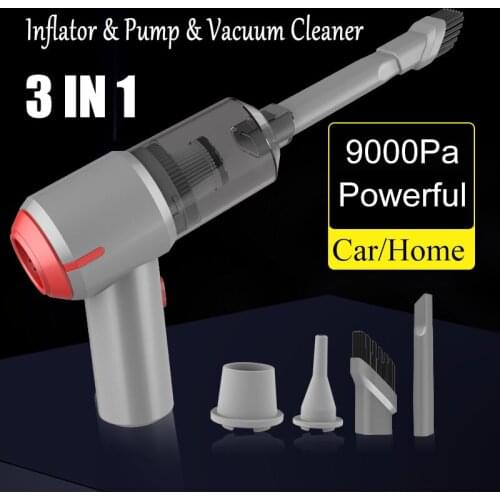 3-In-1 Cordless Air Blower Handheld Air Duster Mini 6000Pa Wireless Car Vacuum Cleaner Portable 2000mAh Cyclonic Suction Home