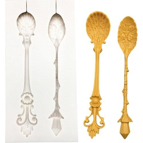 Spoon Silicone Mold Sugarcraft Cupcake Baking Mold Fondant Cake Decorating Tools