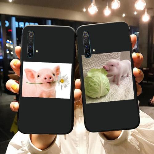 Cute Funny Pig for OPPO Realme C 2 3 11 12 15 17 Q X XT X2 X50 5 6 S X 7 i Pro Phone Case Silicone Protective Sleeve