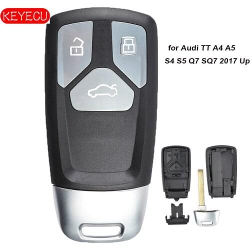 Keyecu Smart Remote Key Shell Case Fob 3 Button for Audi TT A4 A5 S4 S5 Q7 SQ7 2017 Up
