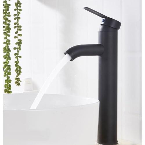 Basin Faucet Solid Brass Faucet Bathroom Sink Tap Tall Sink Vessel Single Handle Deck Mounted Brushed Gold Tap