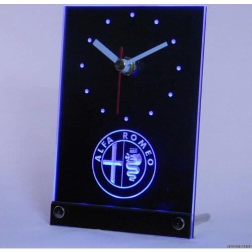 Tnc0172 Alfa Romeo Car Services Table Desk 3D LED Clock