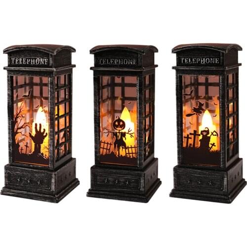 Witch Pumpkin Ghost Lantern LED Haunted House Decoration Lamp Halloween Electronic Candle Light Halloween Decoration Way