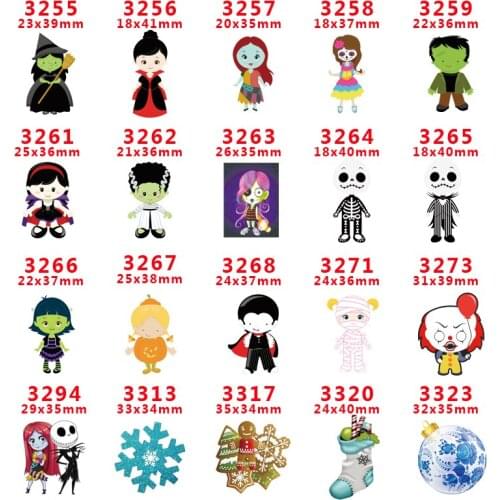 DIY Craft Supplies Halloween character printed flat back planar resins 30 pieces PR3255