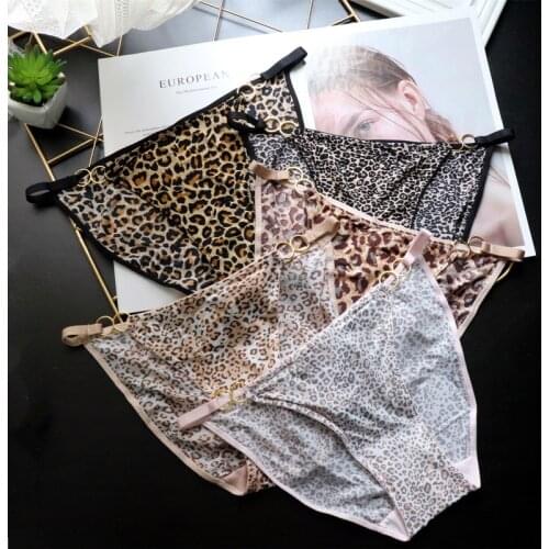 2021 European Printing Panties Womens Cotton Underwear Sexy Leopard Print Underpants Low Waist Seamless Briefs Female Lingerie