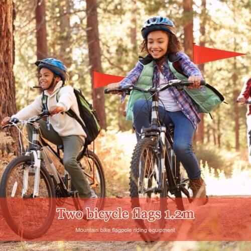 Bicycle Safety Flag Portable Waterproof Cycling Children Bike Triangular Banner Elements for Boys Girls Cycling 1.2m with Bracke
