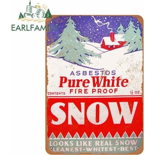 EARLFAMILY 13cm x 9.1cm For Pure White Asbestos Christmas Snow Car Bumper Window Stickers Fashion Vinyl Material Creative Decals