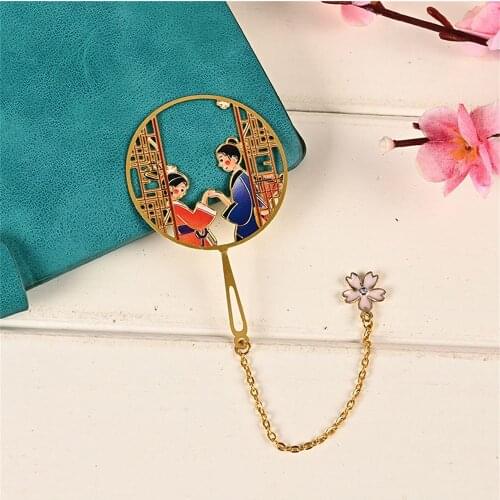 Cowherd Weaver Girl brass Cartoon Bookmark Printing Hollow Metal Text Antique Creative Student Gift Chinese Retro Book Clip