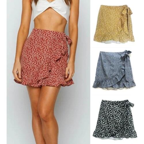 Women A-Line Dot Skirt Ladies Anomalistic Leopard Sexy Above Knee Mini Empire Casual Skirts