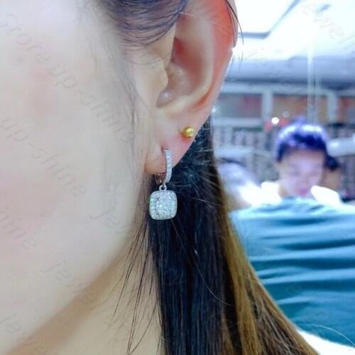 New Moissan Diamond Earrings 925 Silver Womens Earrings Luxurious Atmosphere