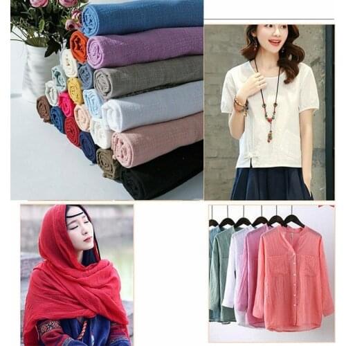 1m Linen Cotton Fabric Organic Material Pure Natural Flax Cambric DIY Cloth