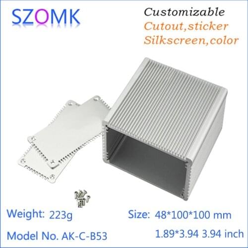 1 piece, 48*100*100mm aluminum housing electronics enclosure switch box szomk anodizing aluminum control distribution enclosure