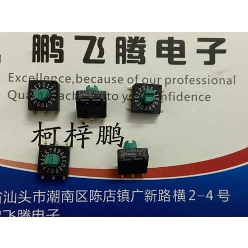 1PCS Japan OTAX KUMR162SE 0-F/16 bit rotary coding switch with handle SMD 6 feet 3: 3 feet positive code 7*7 volume