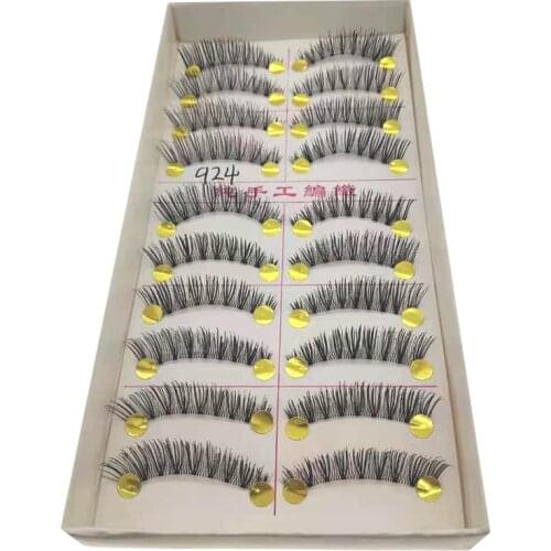 10 pairs of false eyelashes set, super natural nude makeup, thick artificial eyelashes, easy to wear for beginners
