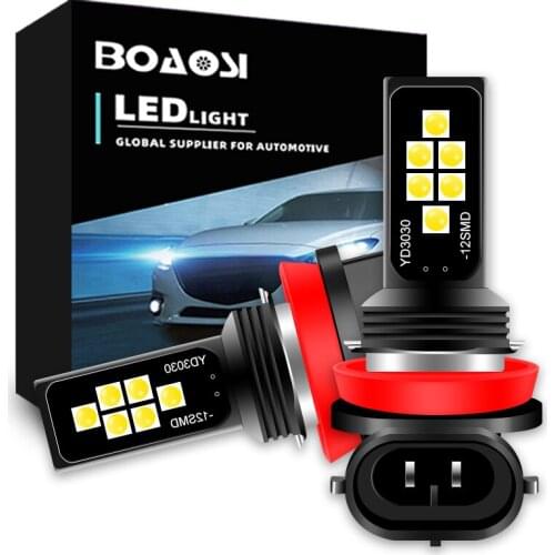 2x H17 H11 H8 9006 HB4 High Quality 3030 LED Auto Fog Lamp Car Anti Fog Light Bulb Fog lamps 6000K White