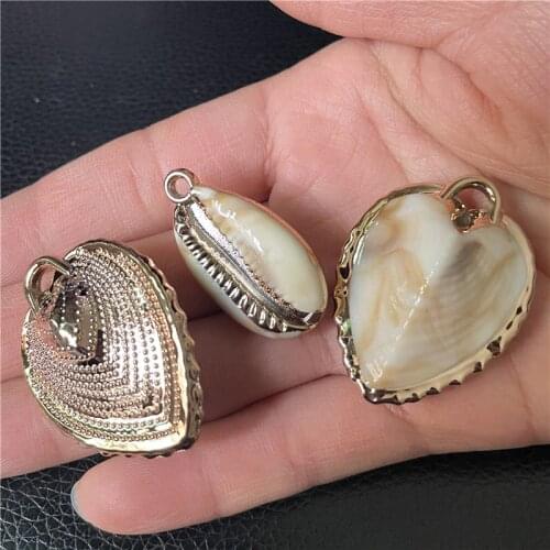 5 pieces of gold acrylic shell ocean sea pendants, used to make jewelry DIY handmade bracelets, necklaces and accessories