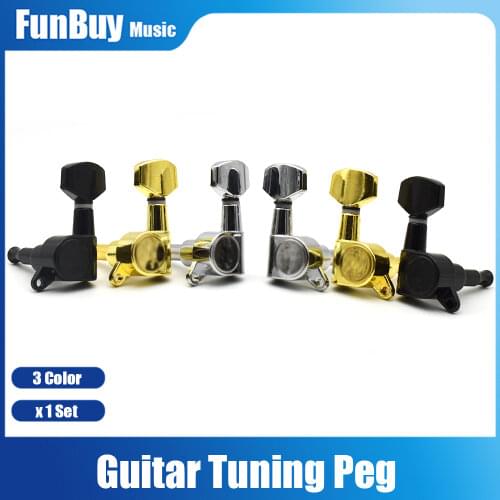 6PCS Guitar Tuning Pegs Tuner Machine Heads DIY FD Logo tuning peg machine head Chrome-BLack-Gold