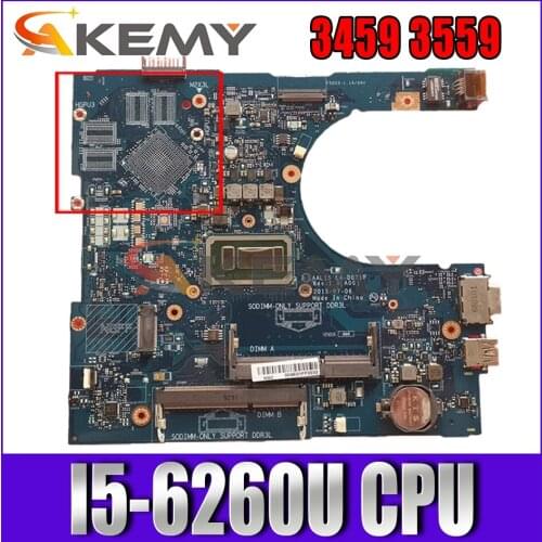 Akemy I5-6260U FOR Dell VOSTRO 3459 3559 Laptop Motherboard AAL15 LA-D071P CN-0011M2 011M2 VGA port Mainboard 100%tested