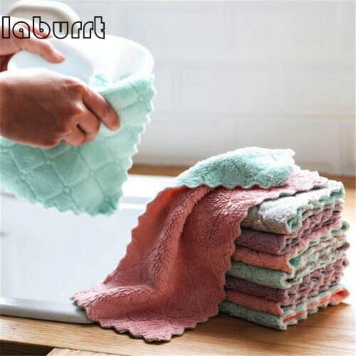 Nonstick Oil Coral Velvet Towels Kitchen Dish Towel Magic Oil Resistant Cleaning Cloth Microfiber Cleaning Towel Dish