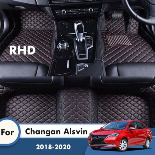 RHD Custom Car Floor Mats For Changan Alsvin 2020 2019 2018 Car Interior Accessories Carpets Car Protect Decoration Foot Pads