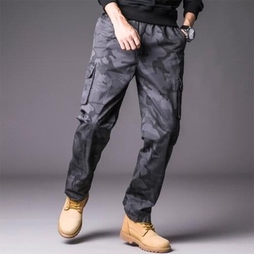 5XL Men Outdoor Cotton Camouflage Tactical Pants Breathable Wear-resistant Casual Cargo Trousers Climbing Hiking Sports Pants
