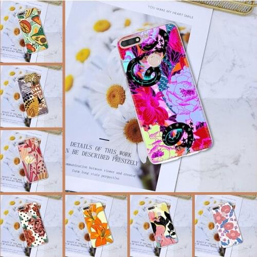 For Huawei Honor 7 8 9 10 Lite 7S 7X 7A 7C Pro Case TPU Silicone Art Flower Soft Back Cover For Honor 8X MAX 10 9 8 7 Phone Case