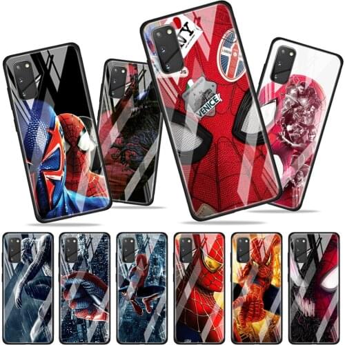 Cool Spider Man Tempered Glass Cover For Samsung Galaxy A01 A11 A21S A21 EU A31 A41 A51 A71 A81 A91 Phone Case