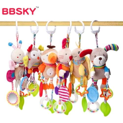 Baby Rattle Toys Cartoon Rabbit Infant Mobile Cloth Toy Baby Trolley Bed Wind Chimes Rattles Bell Crib Hanging Bell Pacify Toys