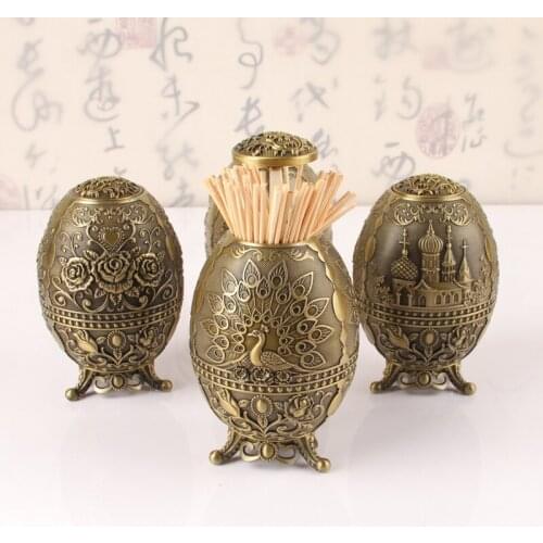 Zq Home Creative Press Type Toothpick Box European-Style Characteristic Home Multi-Functional Simple Toothpick Tin