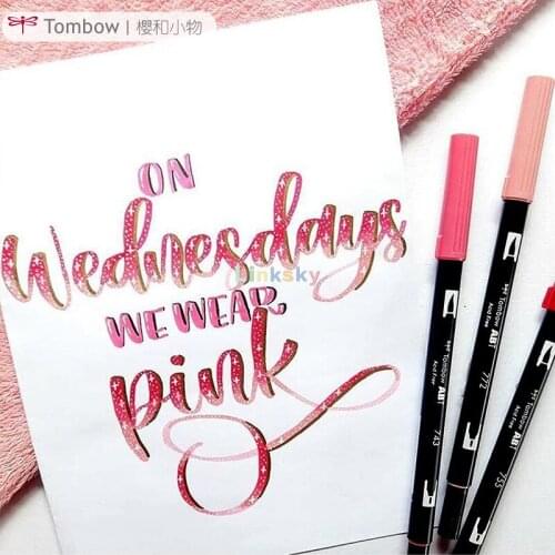 TOMBOW ABT Dual Brush Pen Markers Soft Brush Pen,red Colors Calligraphy writing ,Professional Watercolor Marker Pens Painting