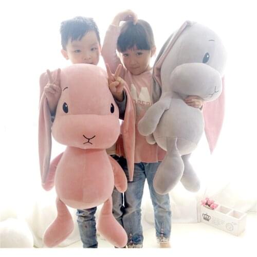 Fancytrader Soft Plush Rabbit Bunny Pillow Toys Big 70cm Stuffed Anime Doll for Kids Gifts Pink White Gray
