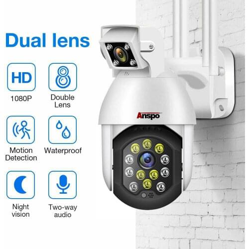 1080P Dual Lens Security WIFI IP Camera CCTV Motion Detection Security Cam Wireless Outdoor Waterproof PTZ IR Camera