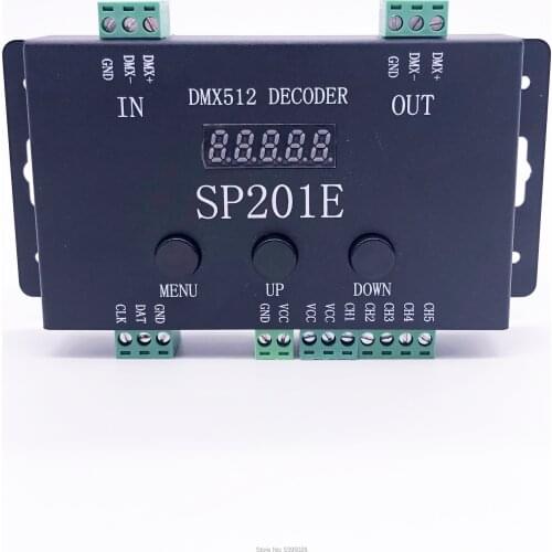 SP201E Led Strip Controller with 99 Kinds program For WS2812B WS2811 SK6812 DMX512 Decoder Led Strip Lamp RGB/RGBW Dc5v-24v