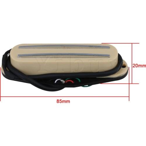 Yibuy Cream Color Dual Rail 4 Wires Magnetic Humbucker Pickup for Electric Guitar