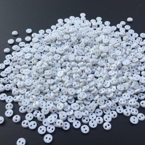 500pcs 4mm White Mini Tiny Buttons Resin Round Doll Clothes Button Embellishments Sewing Scrapbooking Accessories