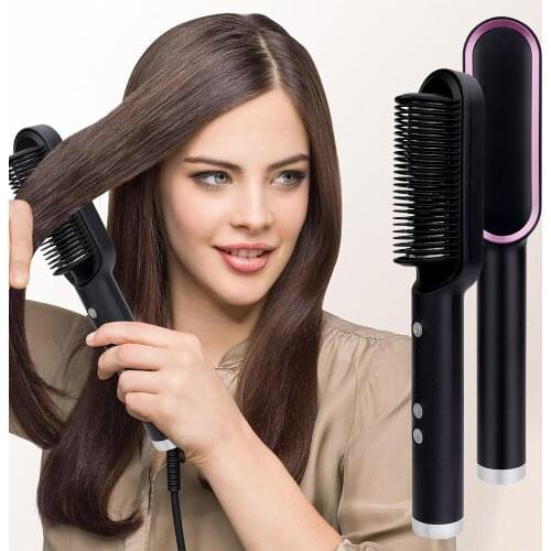 Multifunctional Professional Hair Straightener Tourmaline Ceramic Hair Curler Brush Hair Comb Straighteners Curling Hair Iron