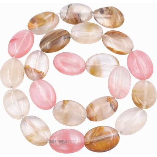 Fashion 13x18mm Oval Watermelon Crystal Loose Beads DIY Bracelet Necklace Quartzs Stone Accessories Part Jewelry Making 15" A877