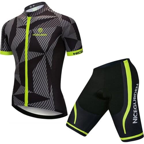 2021 Mens Mountain Bike Jersey Breathable Short Sleeve Set Strap Bike Clothing Quick-drying Bike Shirt Sports Equipment Cycling