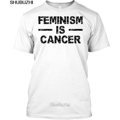 Feminism Is Cancer Funny Saying Humor T Popular Tagless Tee T-Shirt men cotton t-shirts summer brand tshirt euro size bz3236