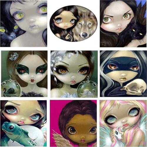 Big eyes 3 patterns Counted Cross Stitch 11CT 14CT 18CT 28CT DIY Chinese Cross Stitch Kits Embroidery Needlework Sets