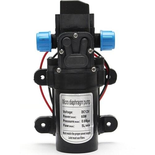 DC 12V 120PSI 5L/MIN Agricultural Electric Water Pump Black Micro High Pressure Diaphragm Water Sprayer Car Wash 12 V