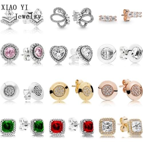 XIAOYI 2020 new 100% s925 Classic butterfly heart earrings gift send friends free mail fashion factory wholesale