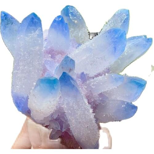 New Find sky blue Phantom Quartz Crystal Cluster Mineral Specimen Healing