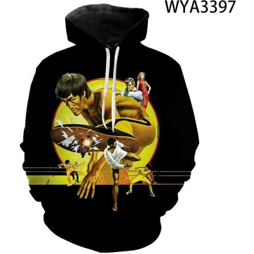 Men Women Children Bruce Lee Pullover Long Sleeve Hoodies 3D Printed Sweatshirts Streetwear Boy Girl Kids Fashion Casual Tops