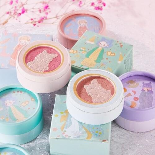 Embossed Blush Plate High Light Natural Cute Girl Heart Waterproof Rouge Cheek Face Blusher Gorgeous Powder Blush Palette TSLM1