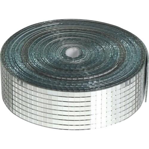 5x5mm Grid 1m Self-Adhesive Square Glass Mosaic Tiles Sliver Golden Mirrors Mosaic Sheets For DIY Handade Crafts Wall Sticker